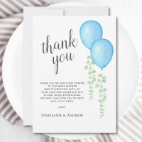 Blue Balloon Twins Baby Dusche