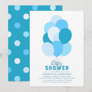 Blue Balloons Baby Dusche Einladung