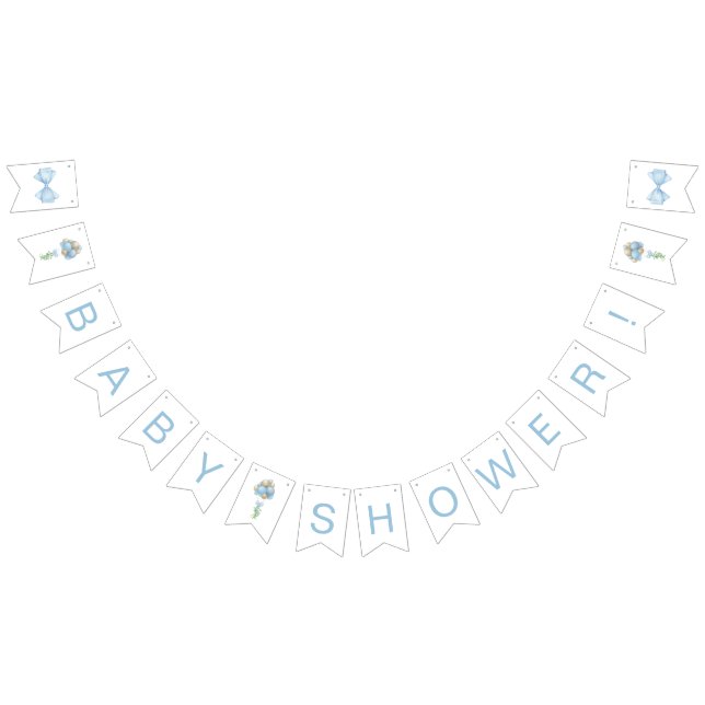 Blue Balloons Baby Shower Wimpelkette (Alle)