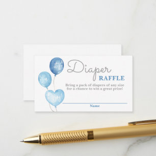 Blue Balloons Boy Diaper Raffekarte Begleitkarte