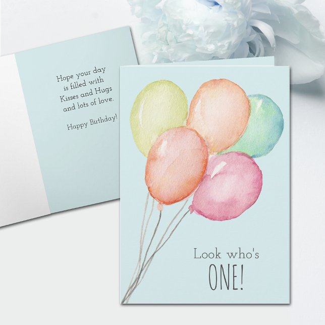 Blue Balloons Boy Greeting Karte (Von Creator hochgeladen)