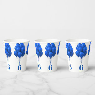 Blue Balloons Chiles Birthday Age Template Pappbecher