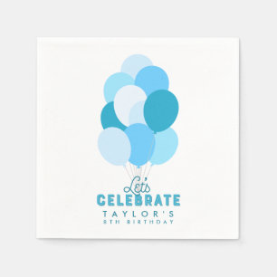 Blue Balloons feiern jeden Geburtstag Serviette