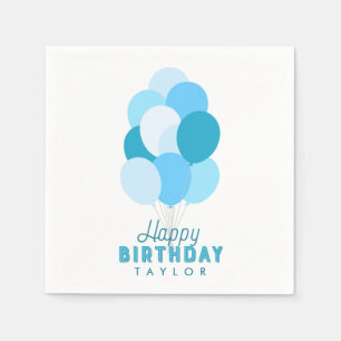 Blue Balloons Happy Birthday Serviette