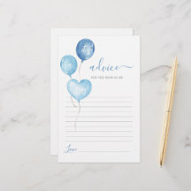 Blue Balloons Junge Ratschläge für Mama auf Karte