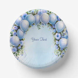 Blue Balloons Paper Bowl Pappteller