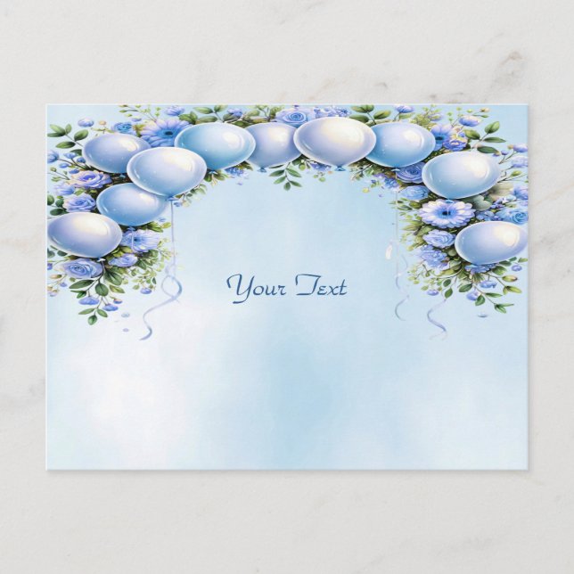 Blue Balloons Postkarte (Vorderseite)