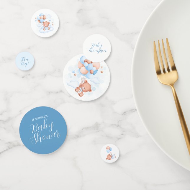 Blue Balloons Teddy Bear Baby Shower Konfetti (Gruppe)