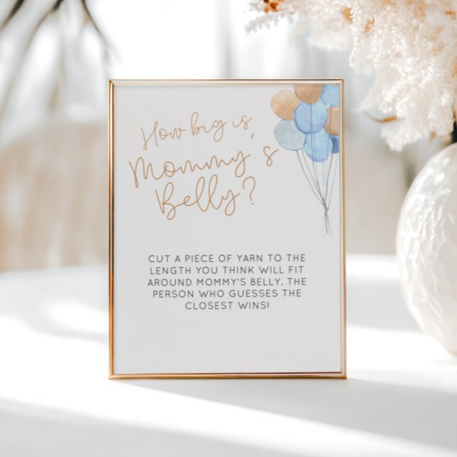 Blue Balloons wie groß ist Mama's Bauch-Zeichen Poster (Von Creator hochgeladen)