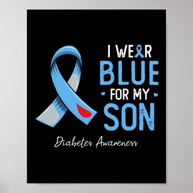 Blue Band ich trage grau blau für meinen Sohn Diab Poster (Vorne)