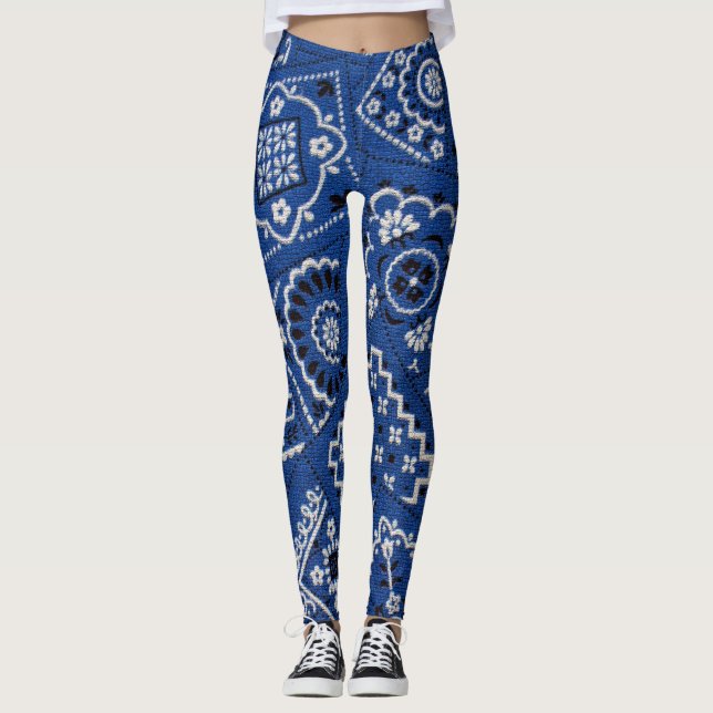Blue Bandana Leggings (Vorderseite)