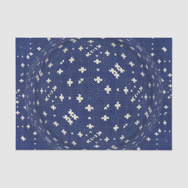 Blue Bandana Nordic Schwedisch Seidenpapier (Vorderseite)