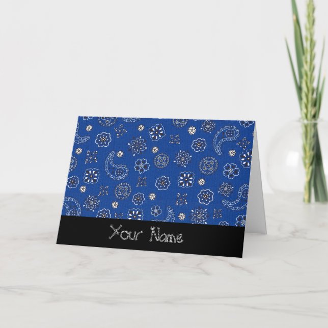 Blue Bandana Personalisiert Grußkarte Karte (Vorderseite)
