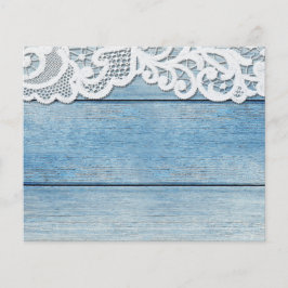 Blue Bard Wood & White Lace Scrapbook Paper
