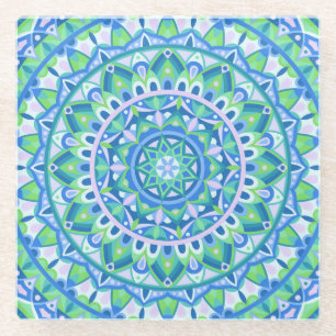 Blue Base Mandala Glasuntersetzer