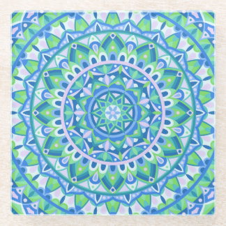 Blue Base Mandala Glasuntersetzer