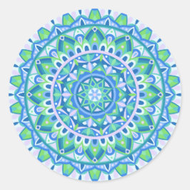 Blue Base Mandala Runder Aufkleber