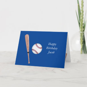 Blue Baseball Birthday Karte