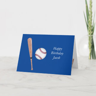 Blue Baseball Birthday Karte
