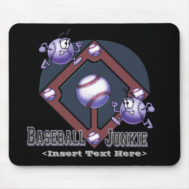 Blue Baseball Cartoon Mouse Pad Mousepad (Vorne)