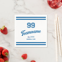 Blue Baseball Club Custom Player Number & TeamName Serviette