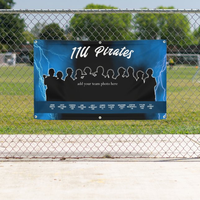 Blue Baseball Softball Dugout Banner Sportteam (Insitu)
