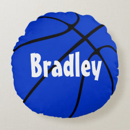 Blue Basketball Anpassbarer Spielername oder Team Rundes Kissen