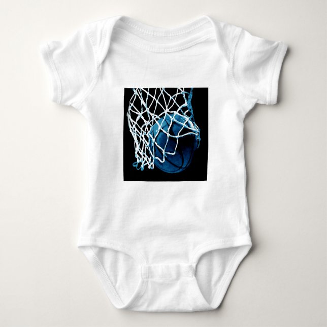 Blue Basketball Baby Strampler (Vorderseite)