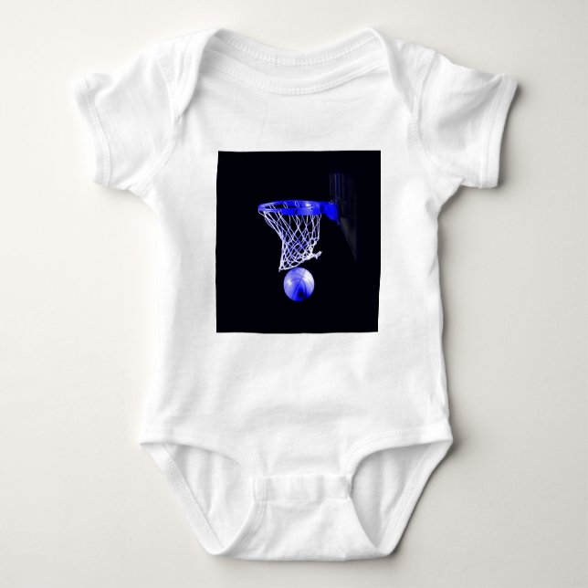 Blue Basketball Baby Strampler (Vorderseite)