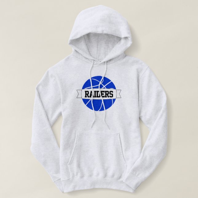 Blue Basketball Custom Team, Spielername und -numm Hoodie (Design vorne)