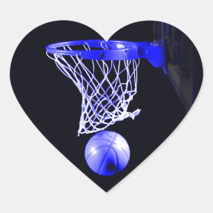 Blue Basketball Herz-Aufkleber