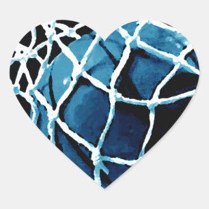 Blue Basketball Herz-Aufkleber