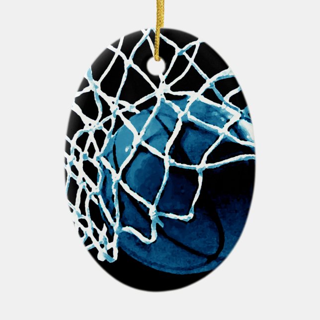 Blue Basketball Keramik Ornament (Vorne)