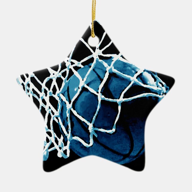Blue Basketball Keramikornament (Vorne)
