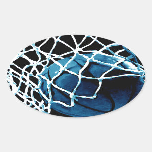 Blue Basketball Ovaler Aufkleber