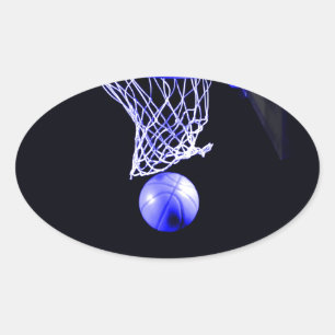 Blue Basketball Ovaler Aufkleber
