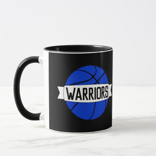 Blue Basketball Player/Coach - Name des benutzerde Tasse (Links)