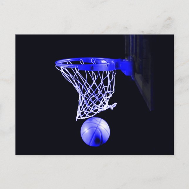Blue Basketball Postkarte (Vorderseite)