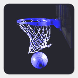 Blue Basketball Quadratischer Aufkleber