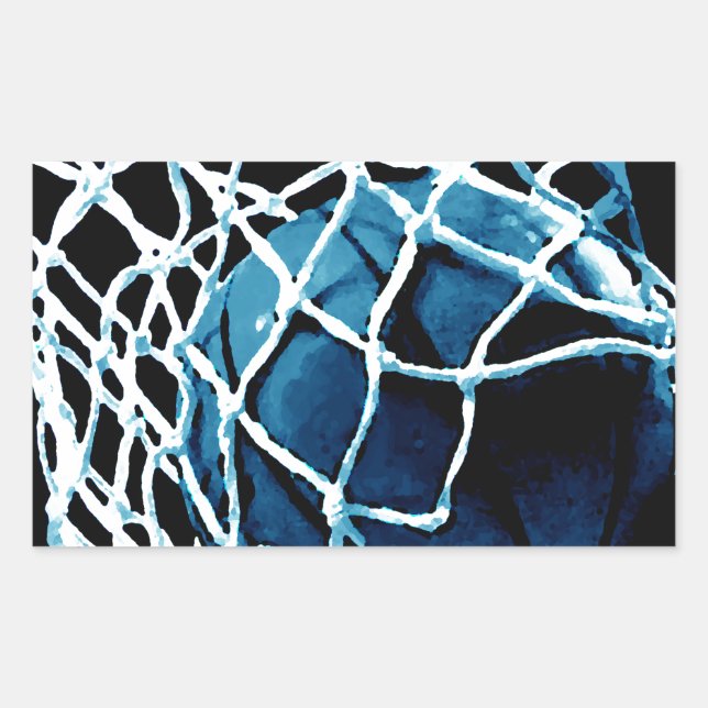 Blue Basketball Rechteckiger Aufkleber (Vorderseite)