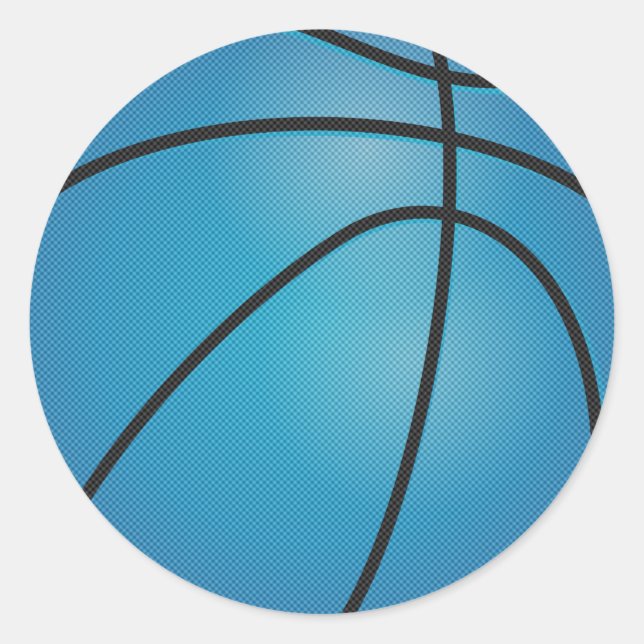 Blue Basketball Runder Aufkleber (Vorderseite)