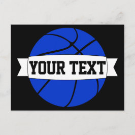 Blue Basketball Team Name oder Custom Text Postcar Postkarte