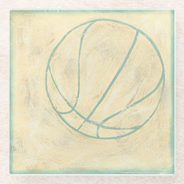 Blue Basketball von Chariklia Zarris Glasuntersetzer (Vorderseite)