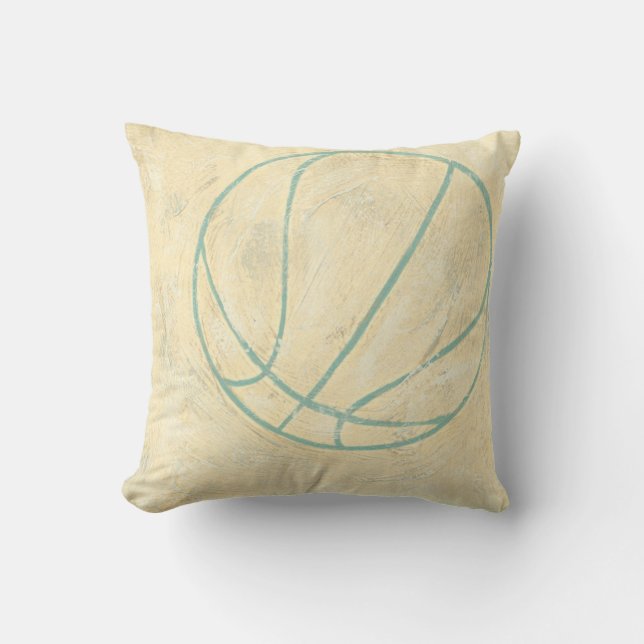 Blue Basketball von Chariklia Zarris Kissen (Vorderseite)