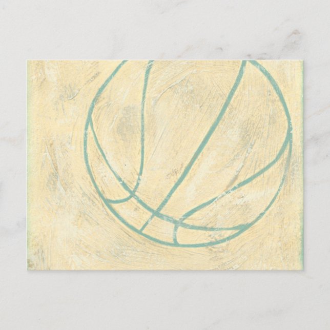 Blue Basketball von Chariklia Zarris Postkarte (Vorderseite)