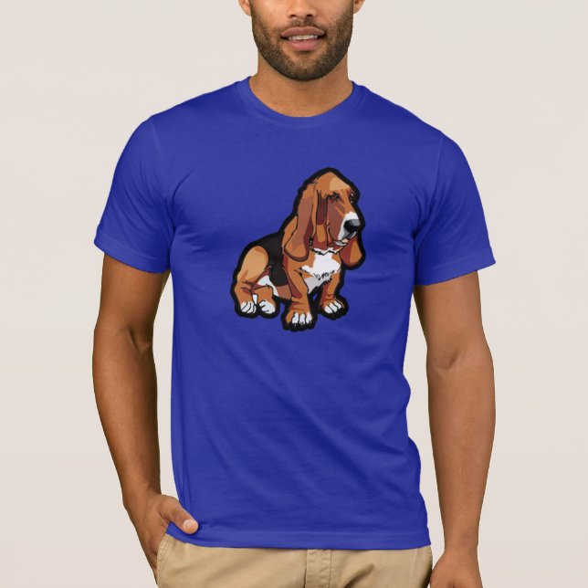 Blue Basset Hound T-Shirt (Vorderseite)