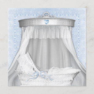 Blue Bassinet Baby Dusche Einladung