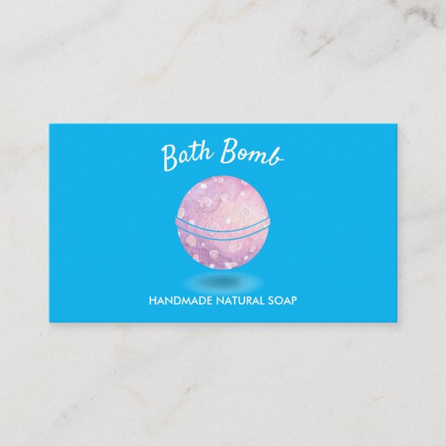 Blue Bath Bomb Spa Natural Soap Visitenkarte (Vorderseite)