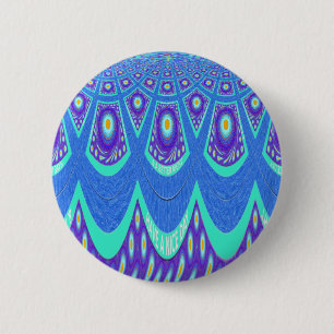 Blue Batik Button