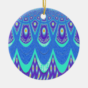 Blue Batik Keramik Ornament